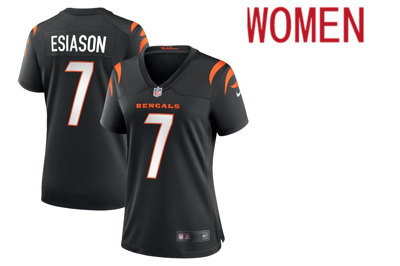 Women Cincinnati Bengals #7 Boomer Esiason Nike Black Retired Player NFL Jersey